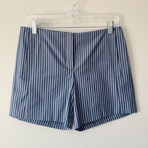 Theory Jariah Hedley Stripe Dress Shorts Blue Size US 4 Midrise Classic Designer